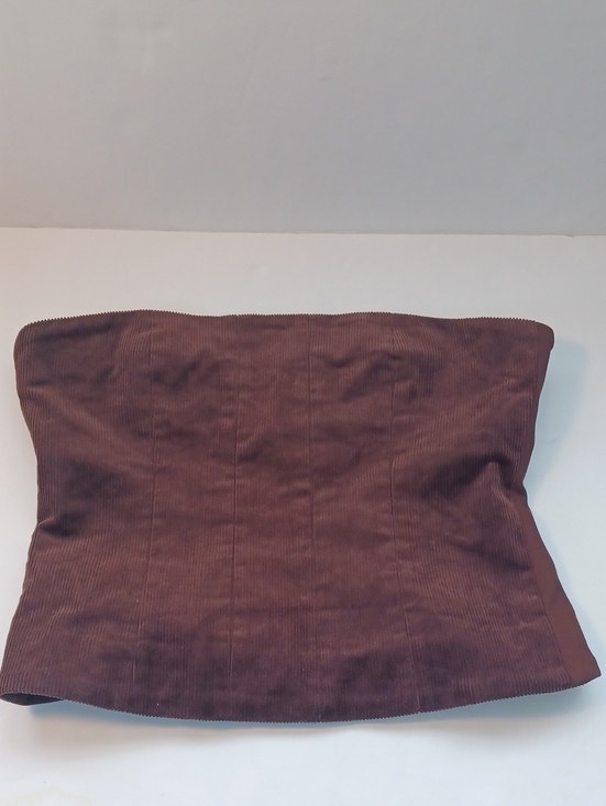 STAUD Tops - STAUD Brown Corduroy Woodgrain Strapless Bustier Top Sz.L. NWT!